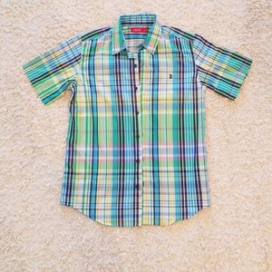 IZOD Boys Button Down Plaid Shirt